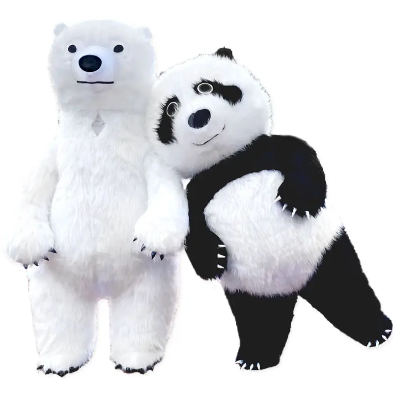 Cartoon aufblasbare Panda Maskottchen Kostüm Teddy der Eisbär Halloween Karneval Weihnachten Maskottchen Kostüm