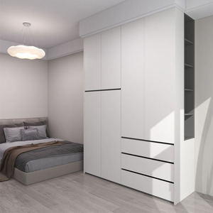 Armarios Modernos de Madera Blancos con Muebles Sencillos de Dormitorio Tamaño Personalizado <span class=keywords><strong>Puerta</strong></span> Corrediza para Sala de Estar para Niños Bebés Uso Doméstico - Product Image 4