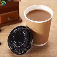Gobelets en papier à café jetables avec logo personnalisé Gobelet en papier écologique biodégradable de qualité alimentaire avec couvercle
