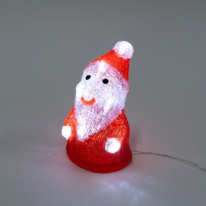 SANTA CLAUS EN ACRYLIC 10 LEDS 12X11 H 18CM AVEC MINUTERIE - Product Image 1