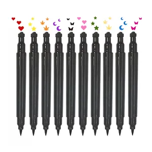 बहु-आकार टैटू सील आई लाइनर पेंसिल आंखें मेकअप सेट सेक्सी काले पलक सौंदर्य प्रसाधन निविड़ अंधकार तरल पंखों वाला स्टाम्प आईलाइनर