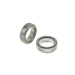 Anillo Elástico Ancho de Banda Ancha |   Anillo Ajustable Minimalista de Acero Inoxidable Chapado en Oro de 18K para Hombre y Mujer - Product Image 5