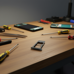 Bandeja de SIM individual negra de repuesto para LG K61 LMQ630EAW - Product Image 3