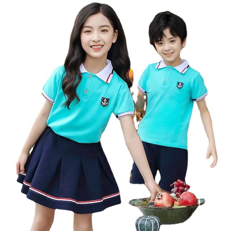 school uniform designs for boys and girls Kindergarten clothes Summer performance clothes cotton school uniform class clothes