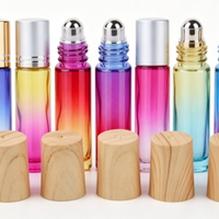 Flacon de parfum vide de luxe en verre avec bille métallique, flacon roll-on rechargeable