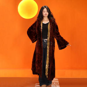 Cappotto <span class=keywords><strong>di</strong></span> pelliccia <span class=keywords><strong>di</strong></span> nutria con cappuccio, caldo cappotto invernale da donna - Product Image 1