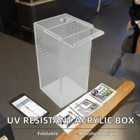 Boîte de présentation acrylique moderne pliable, polie, résistante aux UV, avec couvercle magnétique, montage facile, version 8 mm d'épaisseur