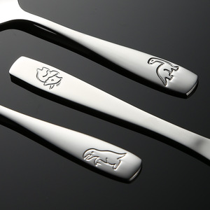Een 410 Stainless Steel <strong>Childrens</strong> Cartoon Knife Fork Spoon Set Dinosaur Stamp Cross-Border Baby Mom Western <strong>Cutlery</strong> - Product Image 3