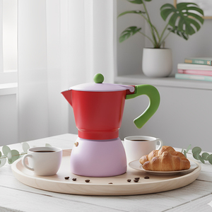 Cadeau de Noël : <span class=keywords><strong>Cafetière</strong></span> Moka Expresso en Aluminium 3, 6, 9 Tasses, Type Italien pour Plaque de Cuisson Gaz, Électrique, Induction, Logo Personnalisé - Product Image 5