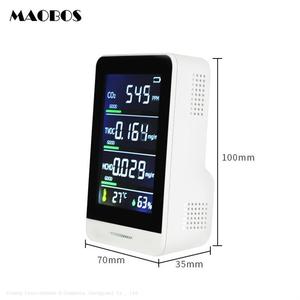 Detector de qualidade do ar transfronteiriço 5 em 1 detector de gás de função completa Detector portátil de dióxido de carbono - Product Image 1