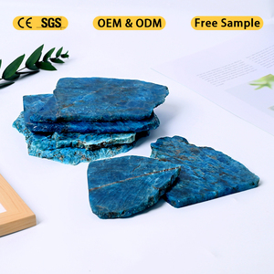 Vente en gros de plaques de pierre de guérison en cristal, tranche de plaquette d'apatite bleue naturelle pour la décoration - Product Image 6