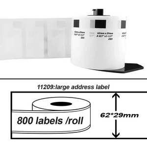 Etiqueta Adhesiva de Papel Térmico Compatible, Negra sobre Blanca, Troquelada, 62 mm * 29 mm * <span class=keywords><strong>800</strong></span>, DK-11209 DK-1209, para <span class=keywords><strong>Impresora</strong></span> Brother <span class=keywords><strong>QL</strong></span> - Product Image 2