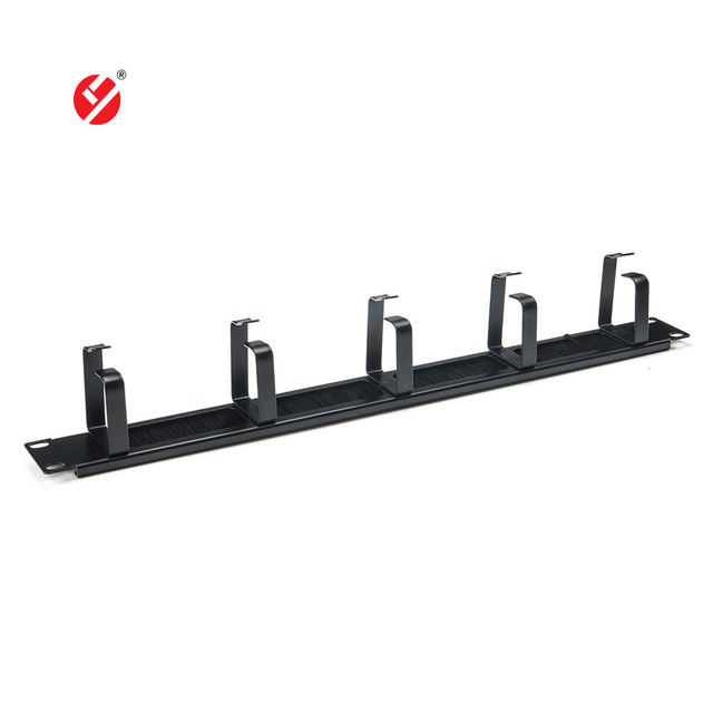 LIYUAN LY-CM-19 Black Metal 1U 19 Inch Networking Finger Cable Management Brush Panel for All 19" Network Cabinets
