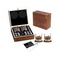 Coffret cadeau pierre whisky 9 sacs en velours granit bec verseur boîte en bois Jack Daniels cadeaux pour hommes