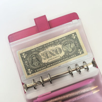 Vente en gros en plastique étanche Ziplock A6 fermeture éclair pochettes argent économies farce organisateur enveloppes à monnaie pour classeur Budget
