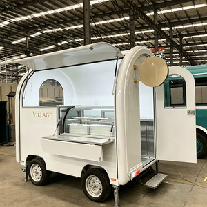 Chariot à café entièrement équipé sur petites roues, remorque de camion-restaurant, camion-restaurant mobile, cuisine complète pour la vente rapide de glaces et de fast-food - Product Image 1