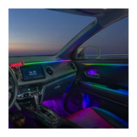 Kit d'éclairage d'ambiance intérieur de voiture LED K6 14-en-1, bande lumineuse chromée, capteur de musique, 12V, garantie 1 an, 265 couleurs, contrôle par application
