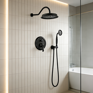 Ensemble <span class=keywords><strong>de</strong></span> <span class=keywords><strong>douche</strong></span> mural en laiton moderne à poignée unique <span class=keywords><strong>de</strong></span> 9 pouces, thermostatique, bronze, pour salle <span class=keywords><strong>de</strong></span> bain - Product Image 4