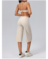 Nouveau soutien-gorge de sport à bretelles en Y pour femme, pantalon capri fluide taille haute à jambe large, tenue de sport douce pour le yoga et le fitness