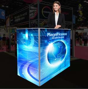 Comptoirs de stand de salon à LED support en tissu équipement d'exposition professionnel affichage <span class=keywords><strong>pliable</strong></span> compteur de spectacle d'événements à LED - Product Image 1