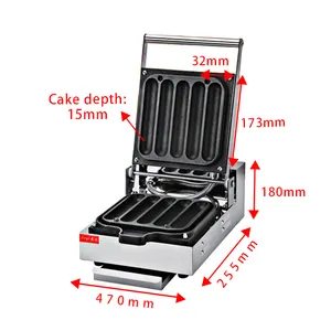 Bỉ gas điện mini thương mại dọc tổ ong Waffle chip Maker được sử dụng trong khách sạn có thể tháo rời tấm máy