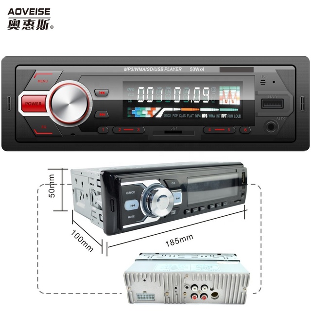AOVEISE Brand Stocked Car Audio Stereo 12V 1 DIN FM/AM/DAB Radio Car MP3 Player Screen Display Cheap Red Light Welcome SKD Parts