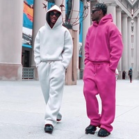 Custom Streetwear Joggers Hombres Fleece Flared Stacked Chándal Fabricante Pantalones de chándal y Sudadera con capucha Conjunto para los hombres