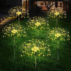 Lampe solaire LED en forme de feux d'artifice pour extérieur, étanche, éclairage paysager pour jardin, patio, allée, décoration de fêtes et mariages - Product Image 4