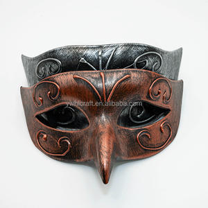 HLCハロウィンボールパーティーマスククロウバードヘッドハーフフェイスアニマルマスク男性用スチームパンク仮面舞踏会ヒップホップダンスパーティー - Product Image 3