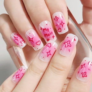 Long carré mignon vente en gros-press-on-nails fournitures dessin animé conception <span class=keywords><strong>kawaii</strong></span> mélodie <span class=keywords><strong>faux</strong></span> ongles conseils ongles artificiels roses pour les filles - Product Image 4