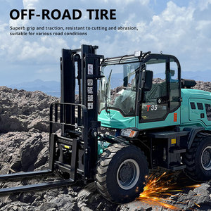 1.5 टन 6 मीटर तीन स्टेज मैस्ट ऑफ-रोड फोर्कलिफ्ट 4wd औद्योगिक आउटडोर उपयोग के लिए डीजल ठोस टायर बैठा ऑपरेशन - Product Image 4