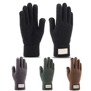 Gants d'hiver en laine tricotée pour hommes, nouveau style, avec écran tactile, chaud et froid