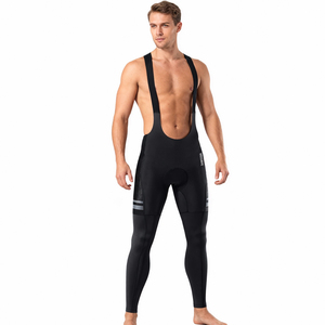 Pantalons de cyclisme thermiques en polaire pour <span class=keywords><strong>homme</strong></span> WOSAWE, avec rembourrage en gel 5D, haute élasticité, collants de vélo chauds - Product Image 4