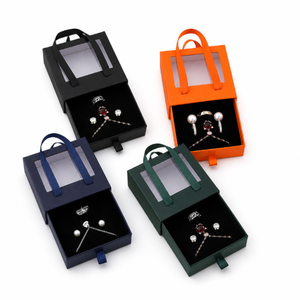 Customizable Logo Portable Window Drawer Jewelry <b>Storage</b> Box <b>Earrings</b> Ring Bracelet Pendant Eco-friendly Packaging Paper Box - Product Image 4