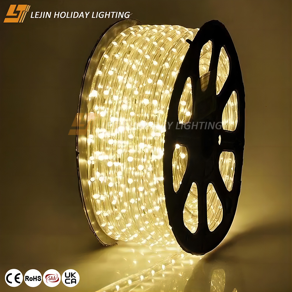 Outdoor waterproof warm white LED rope light for outdoor decorations