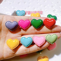 Coeur Résine Charmes Dos Plat Charme Coloré DIY Junk Téléphone Cas Pince À Cheveux Slime