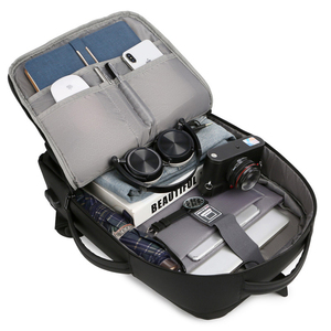 Mochila para Portátil <span class=keywords><strong>de</strong></span> PU para Hombre, Impermeable, Expandible, con Puerto <span class=keywords><strong>de</strong></span> Carga USB, Elegante Mochila para Computadora para el <span class=keywords><strong>Trabajo</strong></span> - Product Image 3