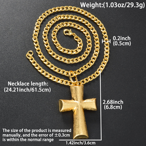 Collar con Colgante de Cruz Grande de Jesús, Chapado en Oro de 18k, para Niños, Unisex, Decoración de Boda, Cobre - Product Image 6