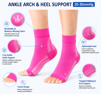 Chaussettes de compression pour fasciite plantaire pour femmes, soutien de la cheville, manchon de compression pour le pied