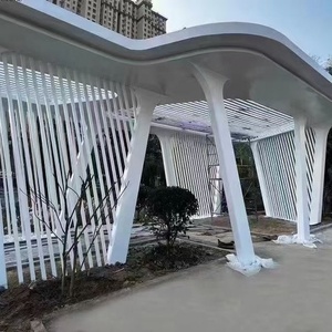 Pergola moderne en aluminium blanc, pavillon de jardin, résistant aux intempéries, structure rectangulaire extérieure avec revêtement en poudre - Product Image 3