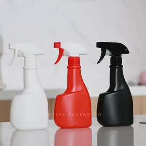 Toptan HDPE mat siyah beyaz plastik 750ml 350ml temizlik ev boş deterjan fısfıs püskürtücü şişe