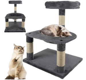 Customized Luxury <strong>Cat</strong> <strong>Climbing</strong> <strong>Frame</strong> Sustainable Plush <strong>Cat</strong> Tree Tower with Grinding Teeth Claws Sisal Material Packed in Carton - Product Image 1