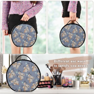 Fashion <b>Large</b> Size Custom Round <b>Cosmetic</b> <b>Bag</b> Handy Toiletry Travel Waterproof Zipper with Mirror Makeup <b>Bag</b> - Product Image 5