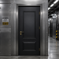 Porte de sécurité coupe-feu en acier, finition moderne, porte d'entrée à pousser et à tirer pour bâtiments commerciaux et résidentiels