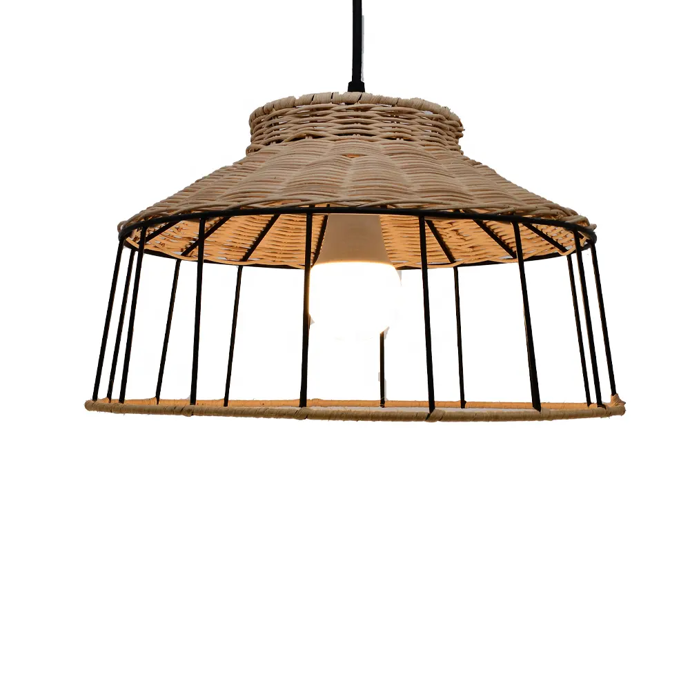 new trend home decor handmade rattan lamp rectangular chandelier low ceiling chandelier Chandelier