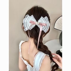 Pinza para el pelo con lazo de encaje en forma de corazón, horquilla de resorte de alta gama estilo francés para la parte posterior de la cabeza, accesorio para el pelo medio recogido - Product Image 2