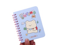 Carnet A6 créatif et adorable à couverture rigide avec reliure spirale et insert décoratif en PVC, idéal pour les cadeaux scolaires et les occasions festives.