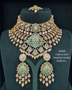 Victorian Kundan <b>Bridal</b> <b>Jewelry</b> <b>Set</b> 05496 with Necklace Earrings and Tikka for Women Wedding Festive Wear - Product Image 1
