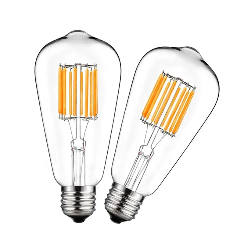 Edison Lampu Filamen E27, Bohlam Led Amazon Filamen Tungsten Retro Transparan Kreatif ST64, Bola Lampu Efisiensi Tinggi