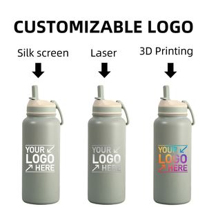 Custom logo 12oz 17oz 22oz 32oz 40oz Stainless Steel Vacuum Insulated Thermos <b>Flask</b> Powder Coated Thermal Sports Water Bottle - Product Image 6